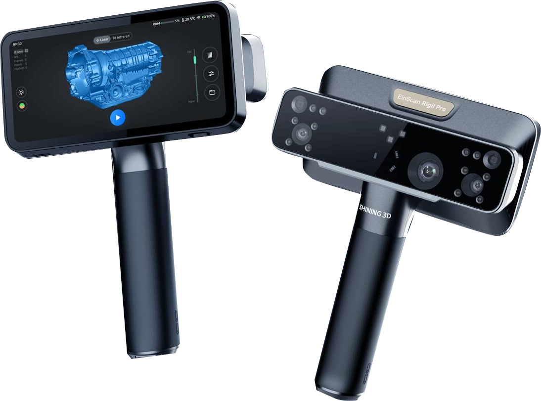 EinScan Rigil Proは、最新のワイヤレス技術と一体型軽量設計を融合させた次世代のスキャニングソリューションです。PCやケーブルに縛られることなく、デバイス単体で「スキャン・処理・確認」の全工程を完結。自動車、鋳造、文化財保護など、あらゆる現場での作業効率を劇的に向上させます。